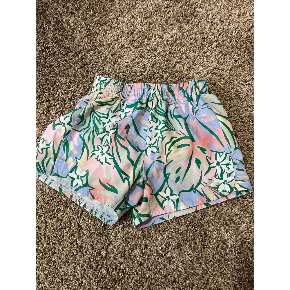 adidas Girl's Multicolor Pastel Floral Print Lined Athletic Shorts‎ sz L